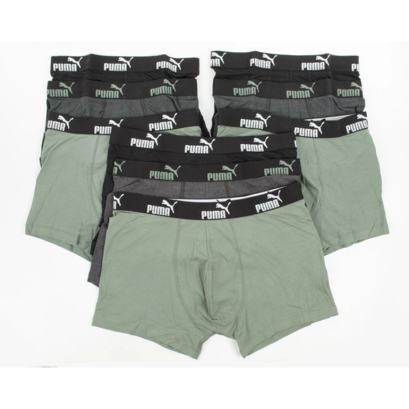 Puma Men's Boxer Briefs 9-Pack Black Gray Khaki Comfortable Cotton Alsónemű szürke