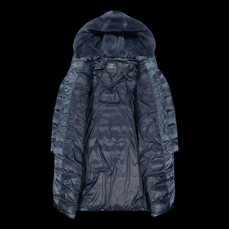 CMP women's winter with hood, long insulated coat, navy blue ( ) sötétkék dzseki