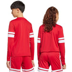 adidas Squadra 25 Long Sleeve Jersey for Kids Red and White JJ0041 General