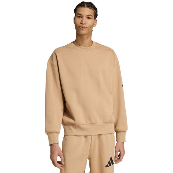 adidas Men's Essentials Loose Fit 3 Bar Logo Beige Sweatshirt JX5668 General