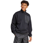 Men's adidas City Escape Fleece Half-Zip GD Sweatshirt Black JF3290 fekete pulóver