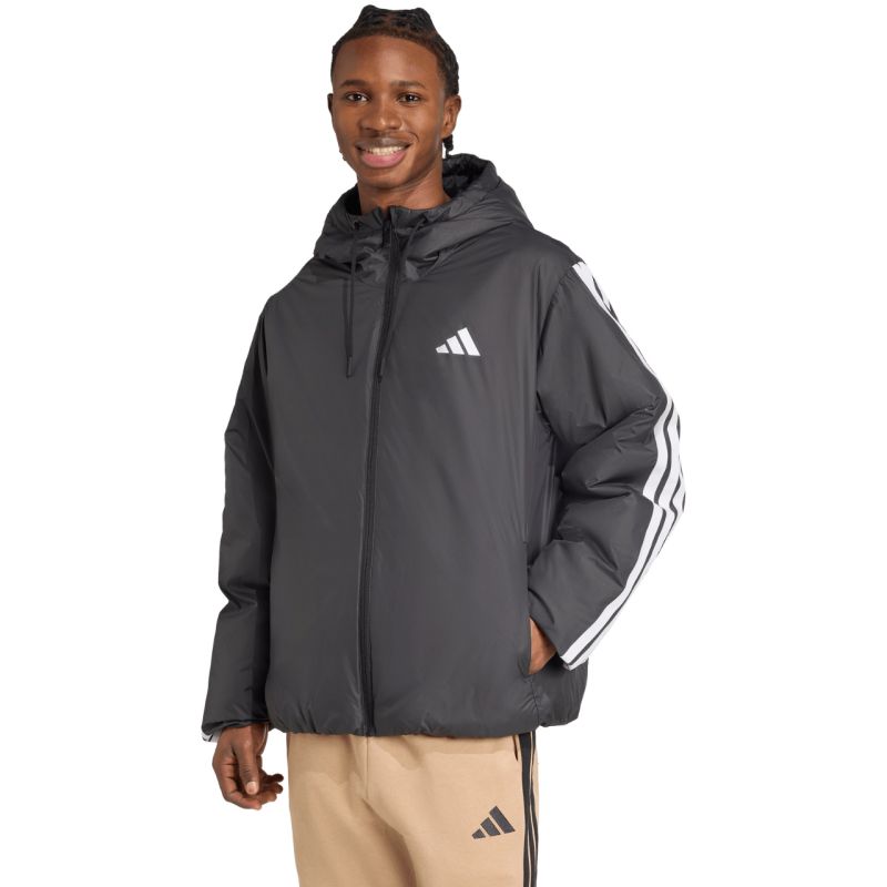 adidas Men's Essentials Climawarm 3-Stripes Insulated Hooded Jacket Black JM4042 Ruházat