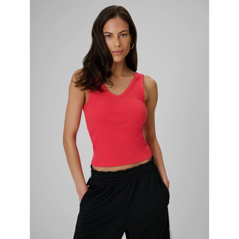 Women's slim ribbed knit top 4F