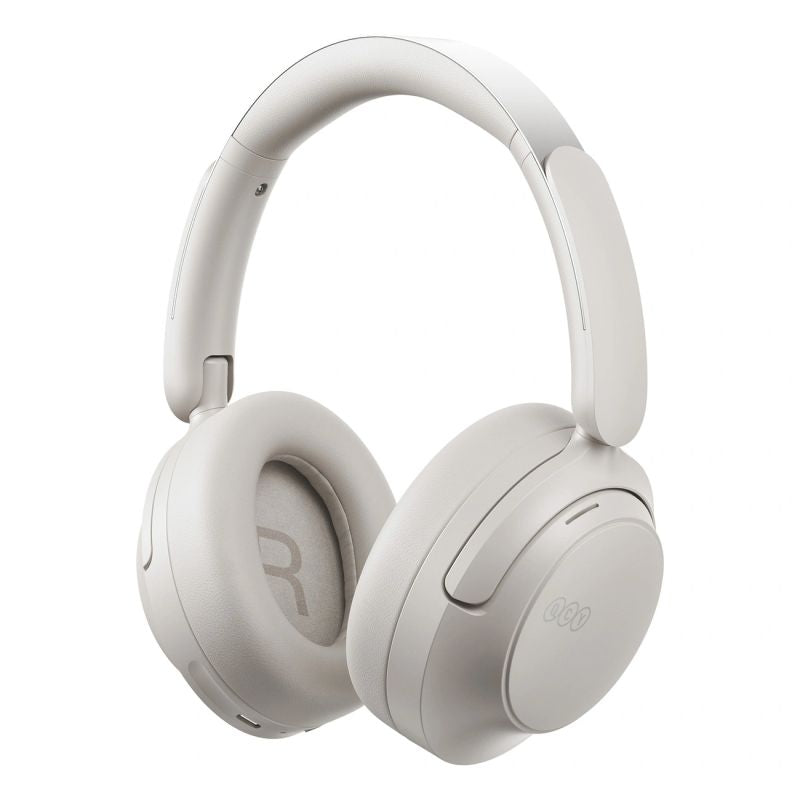 head QCY H3S Wireless On-Ear Headphones with LDAC and ANC Noise Cancellation - White biały headsets