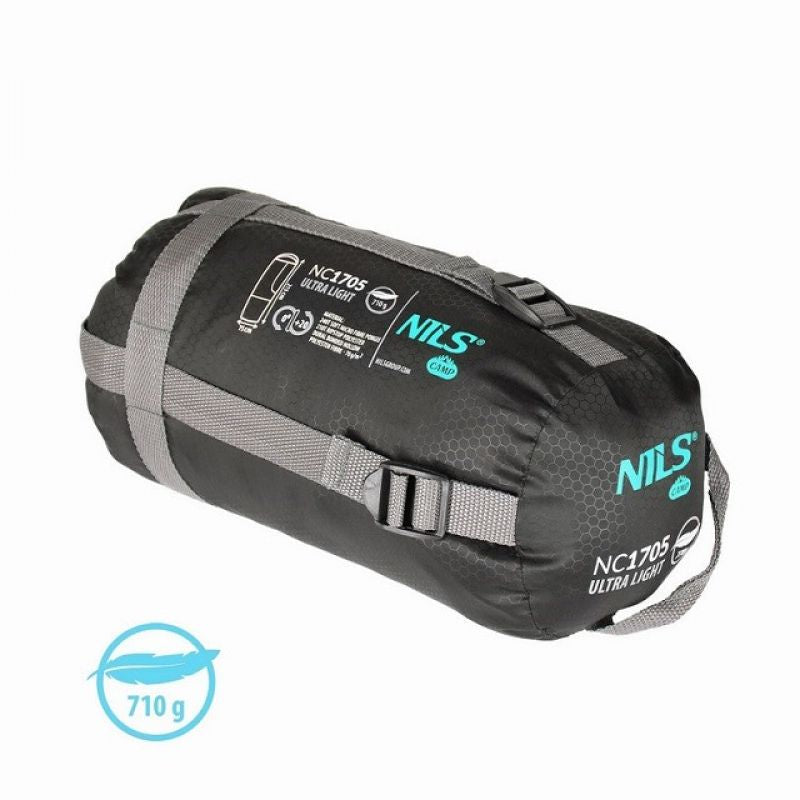 NILS CAMP NC1705 Ultra Light Sleeping Black and menta hátizsák