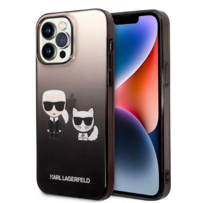 Karl Lagerfeld KLHCP14LTGKCK iPhone 14 Pro 6.1 "hardcase / black Gradient Ikonik Karl & Choupette fekete utcai cipő
