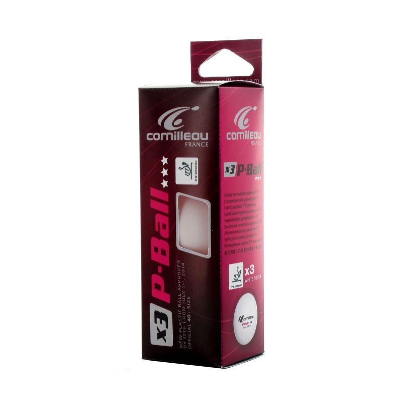 Inny Cornilleau P-BALL ITTF table tennis balls white 3 pcs. Labda