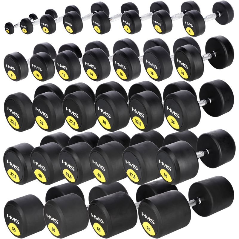 HMS Rubber-coated dumbbell 22.5kg HG PRO súlyzó 17-66-160