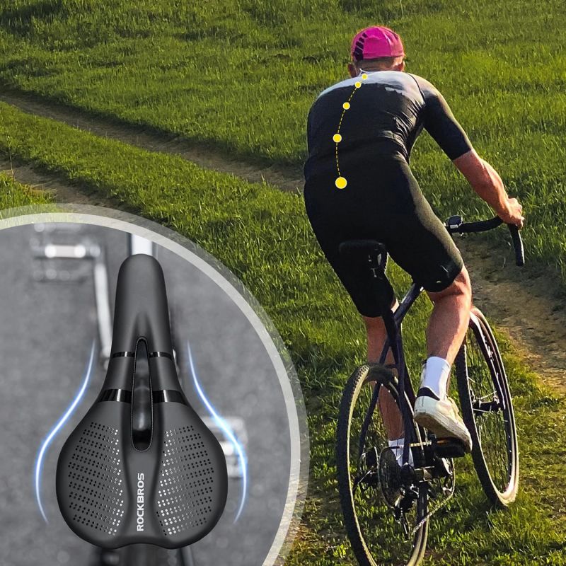 Rockbros 8182 city bicycle saddle, comfortable, anatomical - black