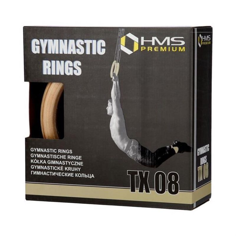 HMS Wooden gymnastic rings with measuring tape TX08 védőfelszerelés 17-35-009