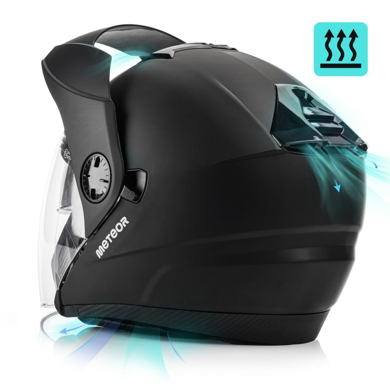 Meteor Hekato M motorcycle helmet 57-58 cm black uniw sisak 17890