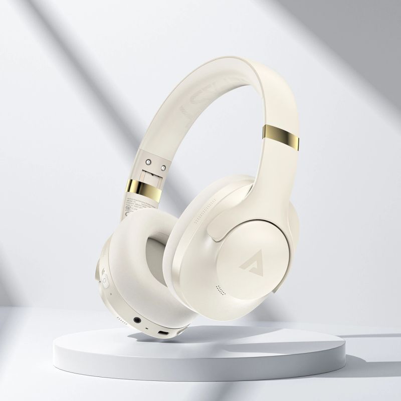 head Acefast H4 ANC Wireless Bluetooth 5.3 IPX4 Over-Ear Headphones - Beige bézs headsets