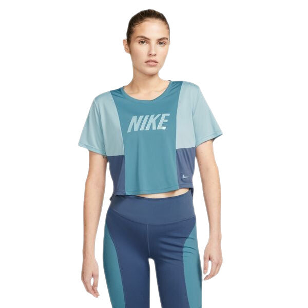 Nike Dri-FIT One-Womens Color-Block Short-Sleeve Training Crop Top