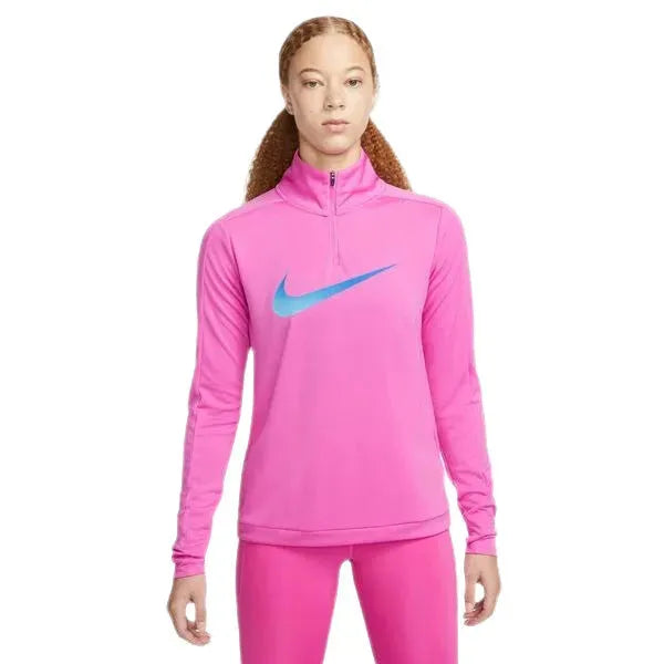 Nike_ Nike Dri-FIT Swoosh-Women\'s 1/4-Zip Long-Sleeve Running Mid Layer Hosszú ujjú póló - Sportmania.hu